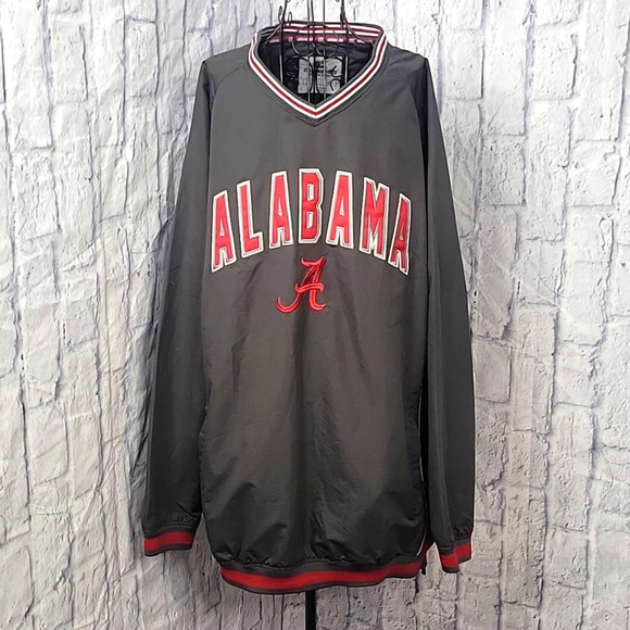COLOSSEUM Red and Gray V Neck Men's Pullover Alabama Jacket‎ 2XLT - Picture 1 of 10
